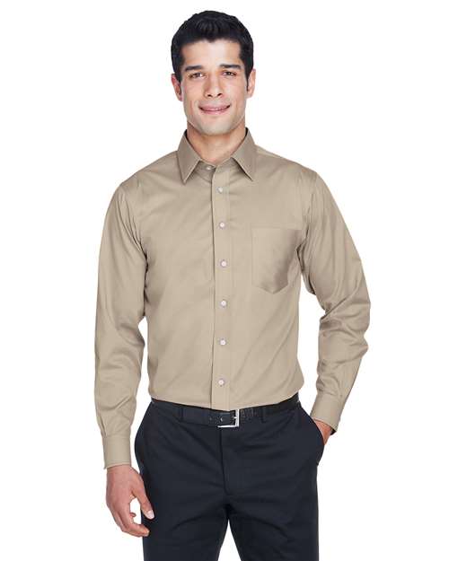 Crown Collection® Solid Stretch Twill Woven Dress Shirt