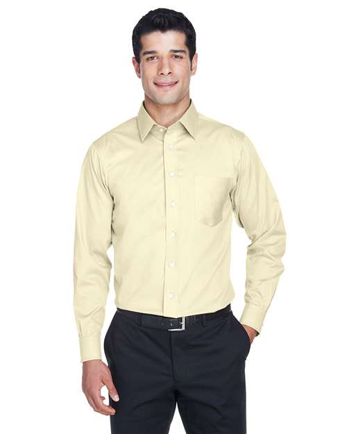 Crown Collection® Solid Stretch Twill Woven Dress Shirt