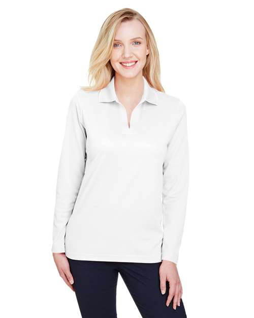Women's CrownLux Performance® Plaited Long Sleeve Polo