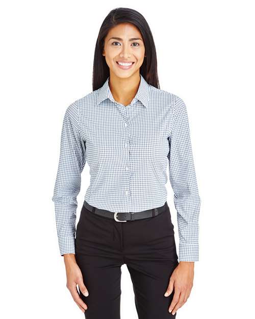 Women's CrownLux Performance® Micro Windowpane Woven Dress Shirt