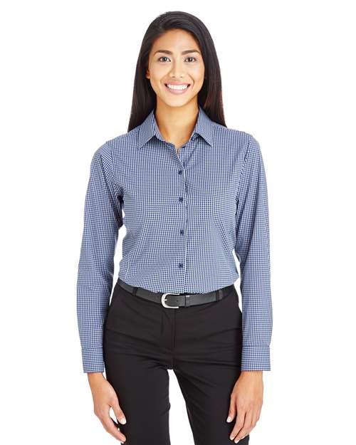 Women's CrownLux Performance® Tonal Mini Check Woven Dress Shirt
