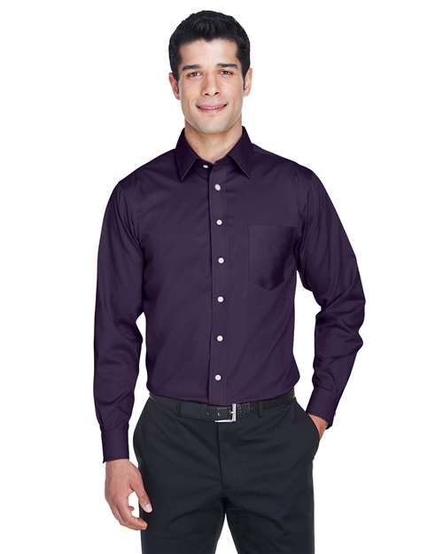 Crown Collection® Solid Stretch Twill Woven Dress Shirt