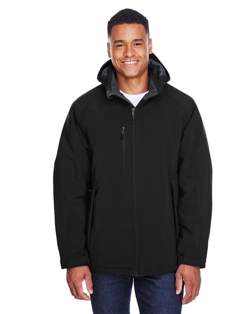 Men's Glacier Insulated Three-Layer Fleece Soft Shell Hood Jacket with Detachable Hood
