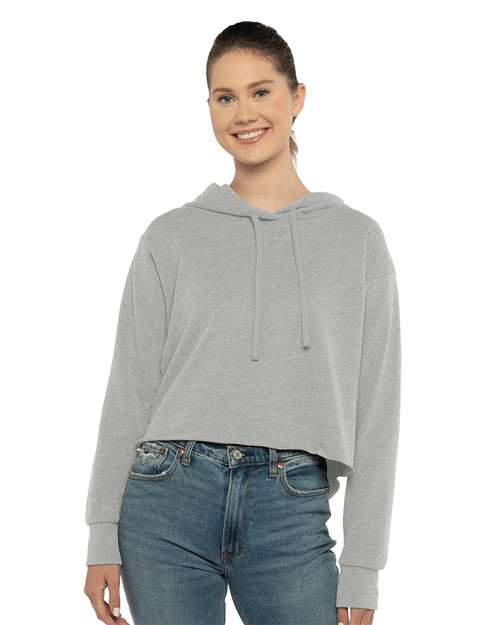 Women's Laguna Sueded Raw Edge Crop Hoodie Sweatshirt