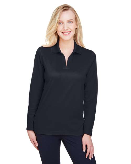 Women's CrownLux Performance® Plaited Long Sleeve Polo