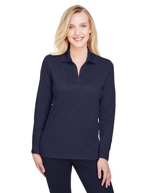 Women's CrownLux Performance® Plaited Long Sleeve Polo
