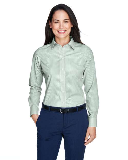 Women's Crown Collection® Banker Stripe Woven Dress Shirt