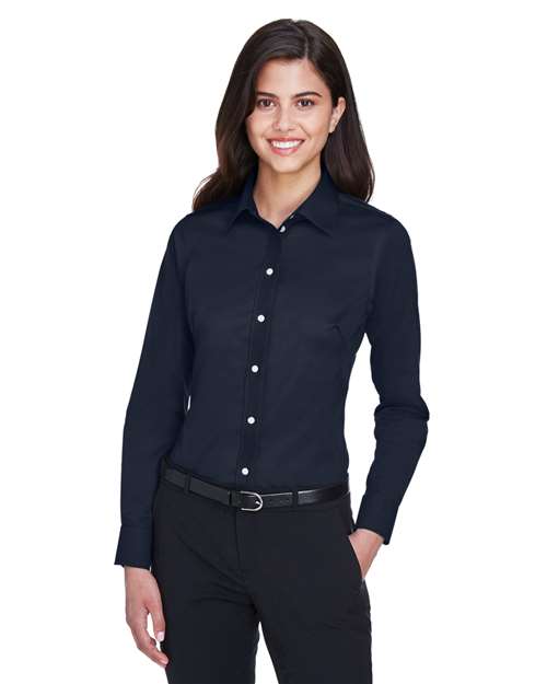 Women's Crown Collection® Solid Stretch Twill Woven Dress Shirt