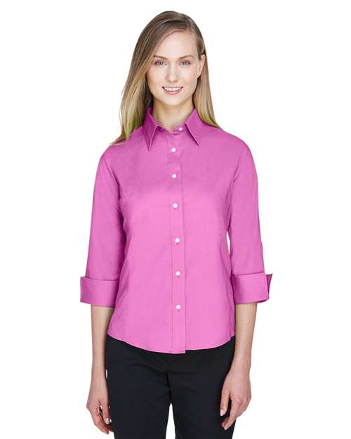 Women's Perfect Fit™ Three-Quarter Sleeve Stretch Poplin Dress Shirt
