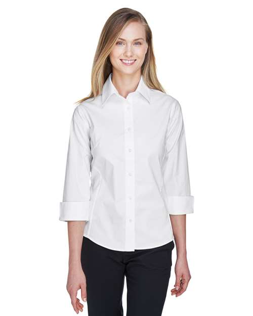 Women's Perfect Fit™ Three-Quarter Sleeve Stretch Poplin Dress Shirt