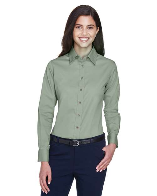 Women's Easy Blend™ Long Sleeve Twill Dress Shirt with Stain-Release