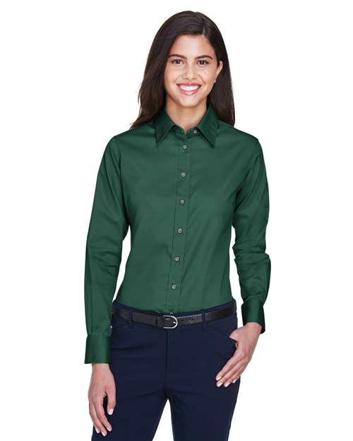 Women's Easy Blend™ Long Sleeve Twill Dress Shirt with Stain-Release