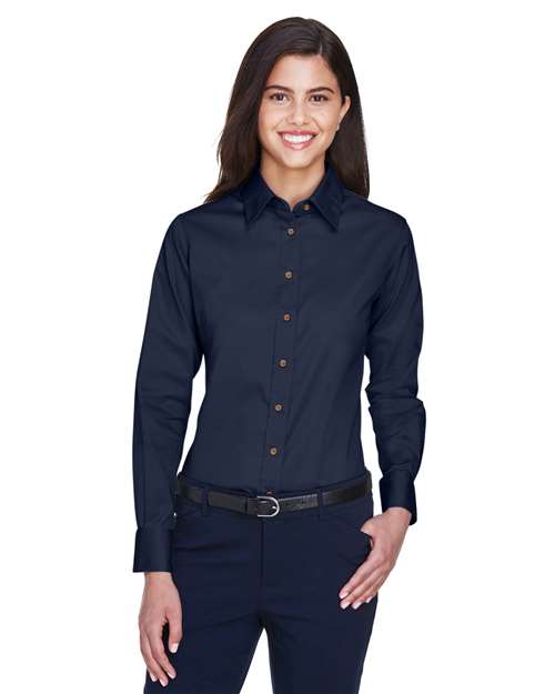 Women's Easy Blend™ Long Sleeve Twill Dress Shirt with Stain-Release