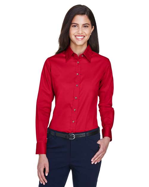 Women's Easy Blend™ Long Sleeve Twill Dress Shirt with Stain-Release