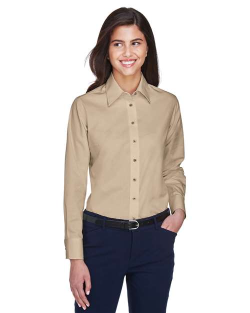 Women's Easy Blend™ Long Sleeve Twill Dress Shirt with Stain-Release