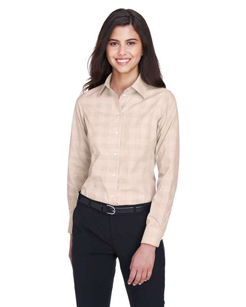 Women's Crown Collection® Glen Plaid Woven Dress Shirt