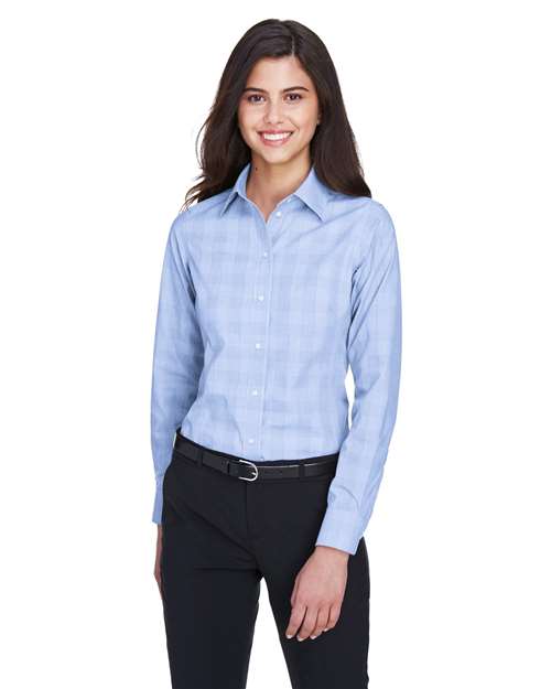 Women's Crown Collection® Glen Plaid Woven Dress Shirt
