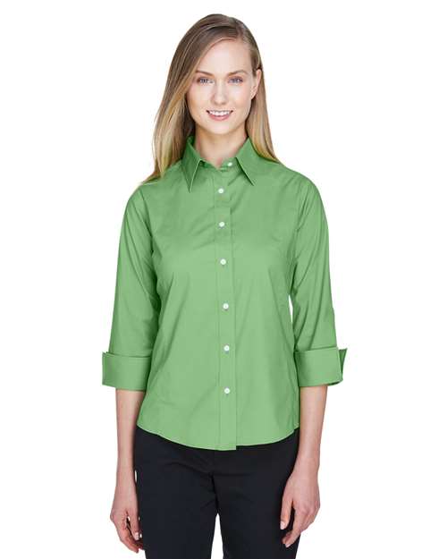 Women's Perfect Fit™ Three-Quarter Sleeve Stretch Poplin Dress Shirt