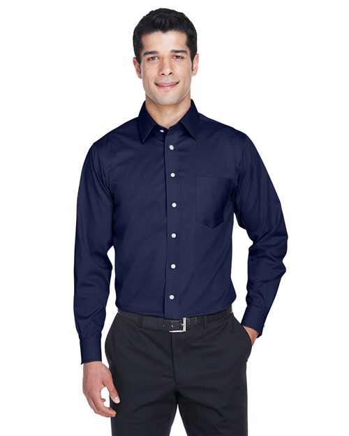 Crown Collection® Solid Stretch Twill Woven Dress Shirt