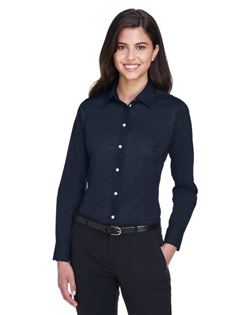 Women's Crown Collection® Solid Stretch Twill Woven Dress Shirt