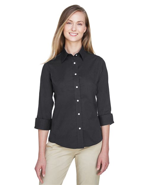 Women's Perfect Fit™ Three-Quarter Sleeve Stretch Poplin Dress Shirt
