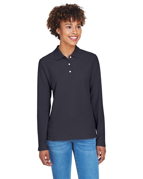 Women's Pima Piqué Long Sleeve Polo